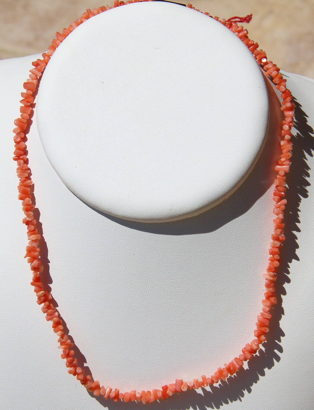 Pink coral necklace certified genuine c66