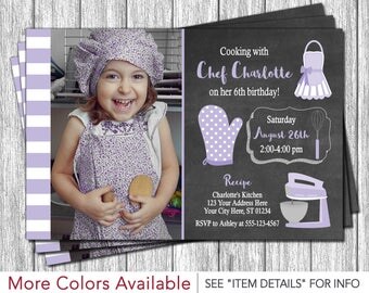 Cooking Party Invitation - Cooking Birthday Invitation - Cooking Invitation