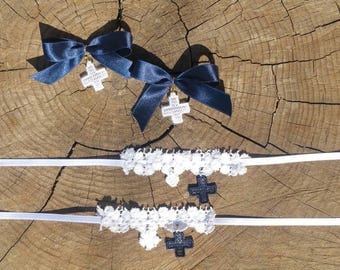 Witness Bracelets, Martirika, Guipure Lace and Lace Cross for Christening (30pcs)