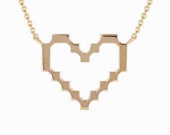 Super Pixel Heart Necklace