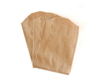 Kraft Mini Paper Bags // Small Favor Bags // Small Treat Bags // Utensil Bags 4 x 2.75 (Set of 25)