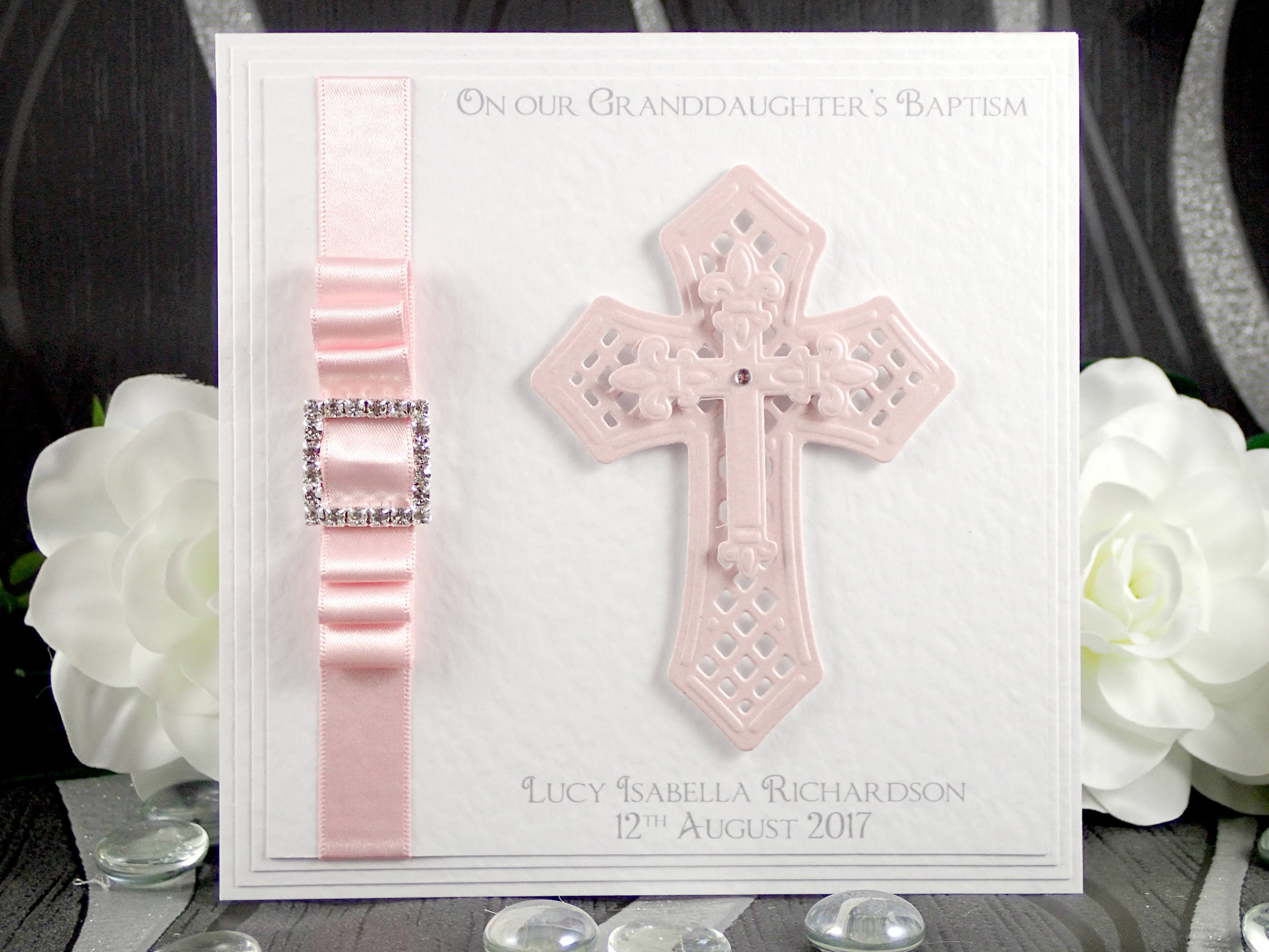Luxury Handmade Christening Card / Handmade Christening Card