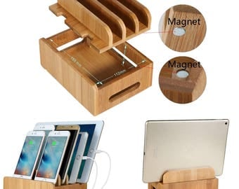 Multi-device Cords Charging Station Docks Holder Stand