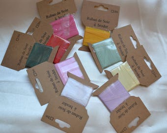 set of 14mm 9 color Silk Ribbon