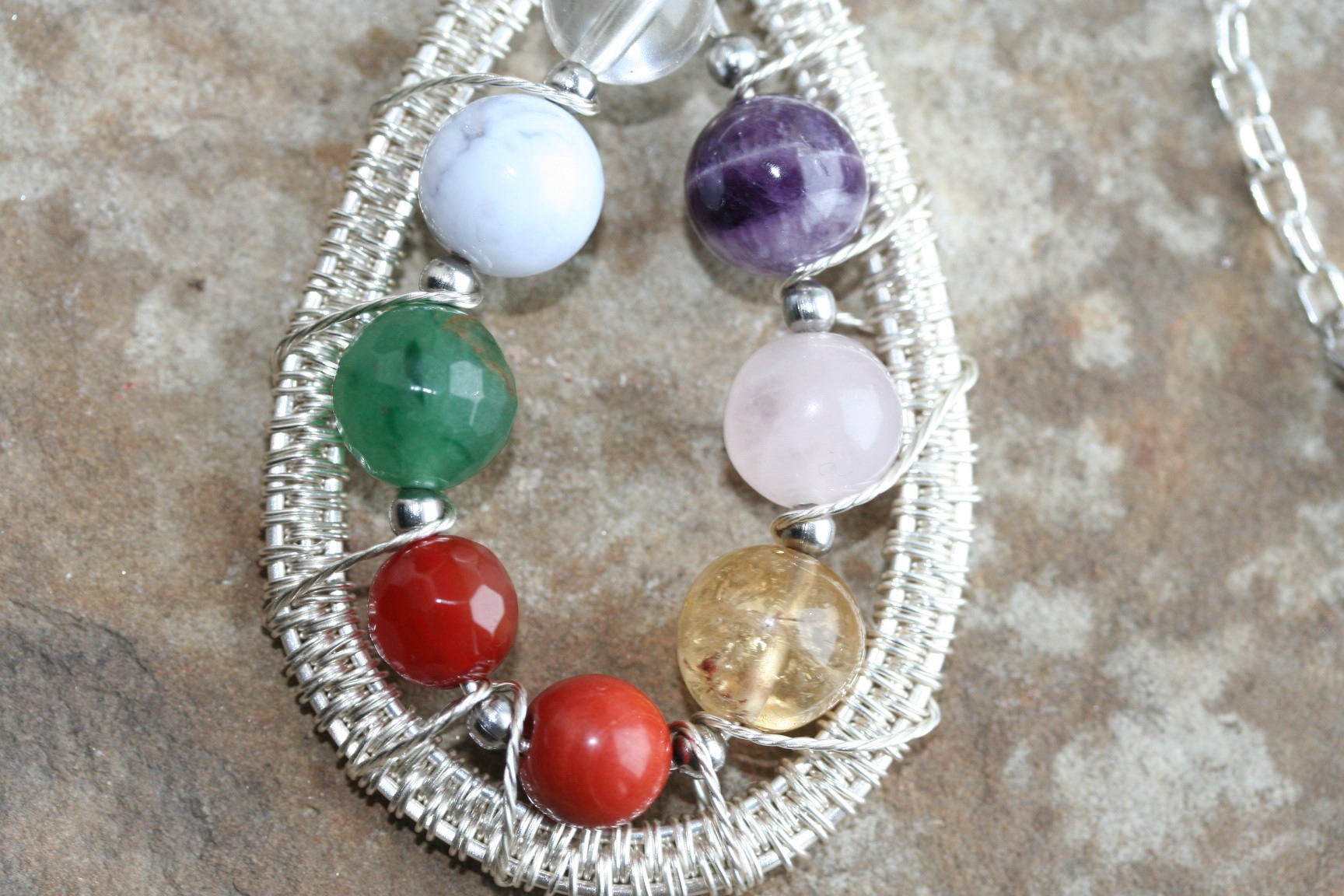 Quartz Necklace 21p Handmade Jewelry Quartz Pendant