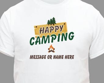 Camping T-Shirt, Personalized Camping T-Shirt, Happy Camping Family Name Shirt