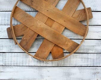 Vintage Bushel Basket Lid - Farmhouse Decor - Home Decor