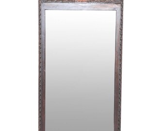 Ganesha Grand Mirror, Antique Mirror, Indian Mirror, Wood Carved Mirror, Tribal, Wall Mirror, Floor Mirror, Accent Mirror, Full Mirror