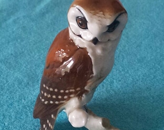Rare Vintage HUTSCHENREUTHER PORCELAIN FIGURINE-Owl-Gunther Granget-Circa 1960's