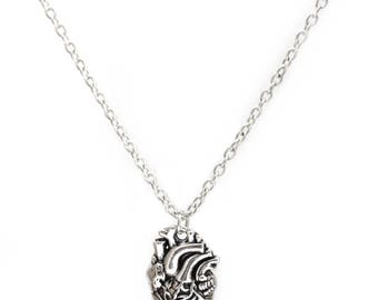 Anatomical Heart Necklace - Anatomisches Herz Anhänger Biology Medicine Student Geek Nerd by Serebra Jewelry