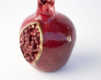 Pomegranate cracked style handmade, Handmade pomegranate, guest gift, ceramics and pottery, Gift idea, ceramic pomegranate
