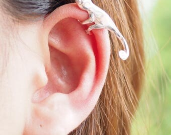 Salamander Ear Cuff, 925 Sterling Silver, Ear cuff non pierced, Animal ear cuff - RB/EC083