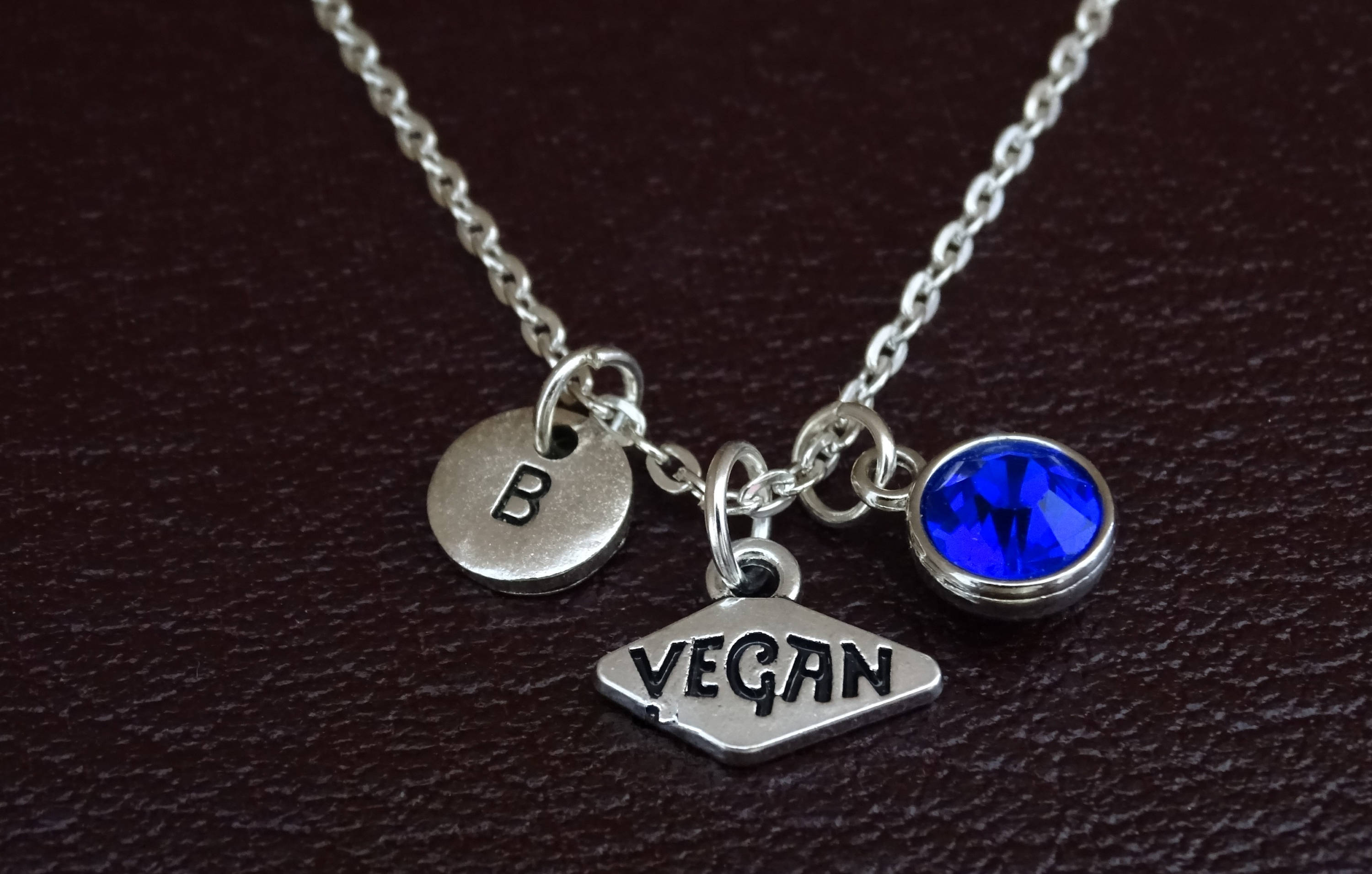 Vegan Necklace Vegan Charm Vegan Pendant Vegan Jewelry
