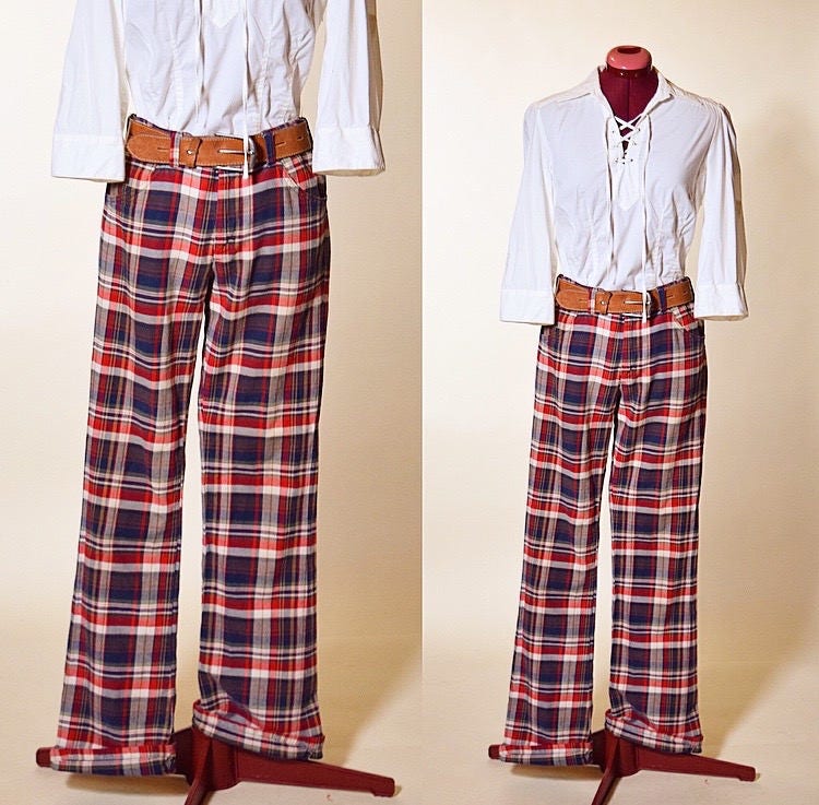 plaid bell bottoms mens