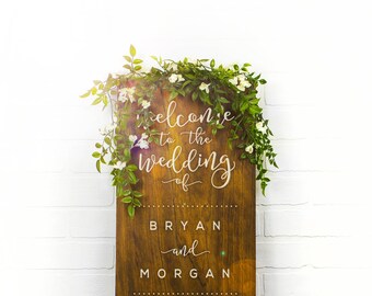 Welcome To Our Wedding Sign, Couples Name Sign, Wedding Date Sign, Custom Wood Sign, Engagement Gift, Wedding Gift, Wedding Decor (GP1123)