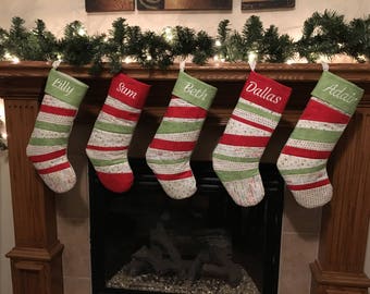 Christmas Stocking. Family Christmas Stocking. Quilted Stockings. Personalized Stockings. Christmas Stocking Personaliz