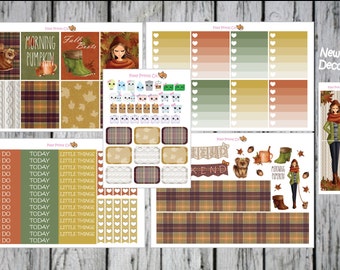 Fall Planner Stickers, for Erin Condren Planner Stickers, Mambi Happy Planner Stickers, Leaves Planner Sticker, Autumn Planner Stickers