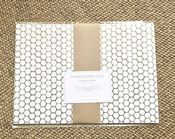 Honey Geo Print, Wrapping Paper