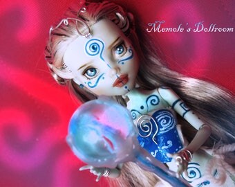 Monster High OOAK repaint custom doll "Greek Priestess of the Agean Sea"