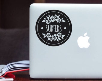 Surfers Decal Surfing Apple MacBook Sticker / Surfing Laptop Decal / iPad Decal vinyl sticker