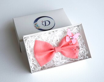 Rose hair bow, Fabric hair clip, Rose linen bow, Hairband, Hair bows for girls, Hair bows for women, Hair clip barrette, Hen Party