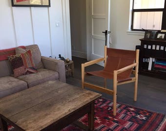Leather Sling Chair Lounge Chair Safari Chair Mid Century Modern Chair Contemporary Chair taskywoodcraft tasky woodcraft interior design