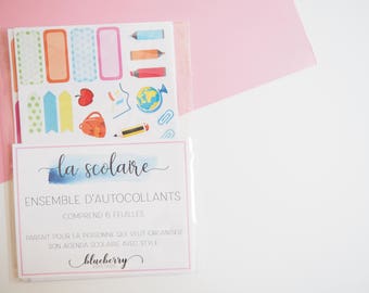 Stickers kit. La scolaire. 6 sheets. French. Planner Planning. sticker Kit. Gift. Letter stickers. stationery. scrapbook. Project life