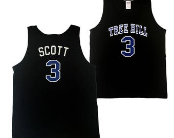 Lucas Scott Tank Top # 3 Tree Hill Jersey As Worn In One Tree Hill TV Show Ravens Basketball High School Player Shirt Costume Adult Black