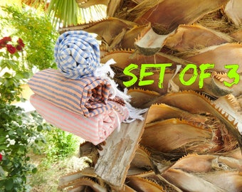 Turkish Towels in Bulk - Wholesale Beach Towels Thin Striped Pestemals, Turkish Cotton Organic Peshtemal Wholesale Family Set house Warming