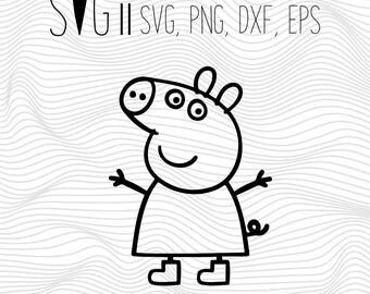 Peppa Pig Svg File, Peppa Pig Tshirt Transfer Svg Files For Silhouette, For Cricut, Vector Cutting Files Vinyl Decal, Iron On Transfer