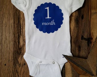 MONTH BY MONTH Printed Onesies for Baby's First Year