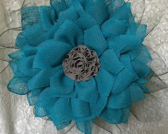 Burlap Flower Wreath, Free Shipping, Flower Wreath, Front Door and Home Decor, Flower Wreath, Free Shipping