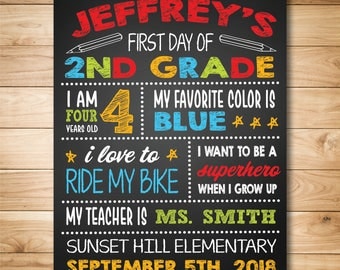 First Day of School Chalkboard - First Day of School Sign - Back to School Sign - Personalized Back To School - 1st Day of School Chalkboard
