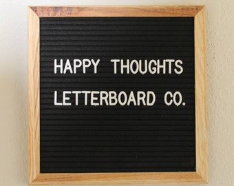 Black felt letter board 10"x10" white plastic letters,numbers,symbols