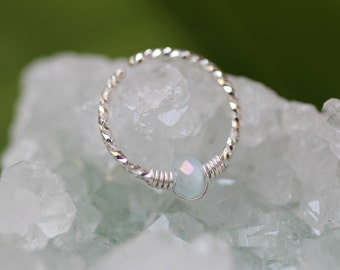 Tiny Nose Ring,Silver Nose Ring,nose ring 22g,nose ring jewelry,nose ring gemstone,jade nose ring,thin nose ring,nose ring piercing