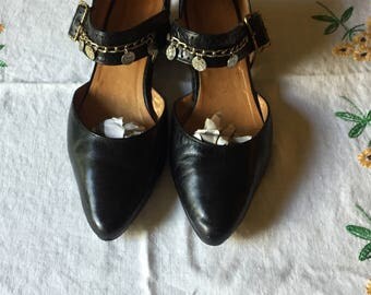Vintage Leather Mary Jane Heels