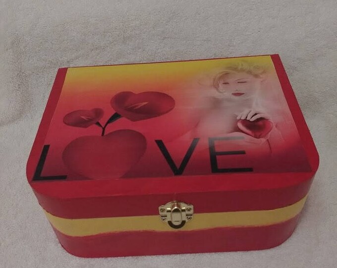 Love Hand-Painted Wooden Keepsake Box