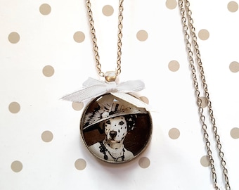 Necklace long Dalmatian dog