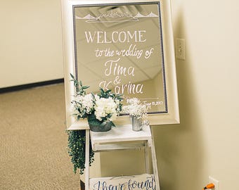 mirror welcome sign