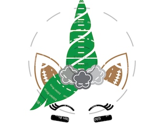 Football Unicorn, SVG, DXF, PDF digital cut files. Cute Sports, ball, team, game day shirt design. Cut & print, vector, instant download