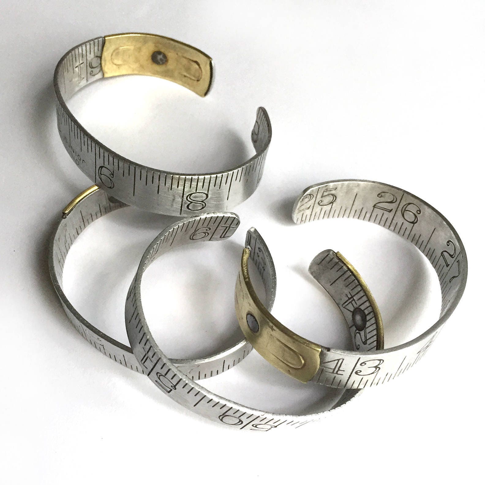 medium size ruler bracelet vintage repurposed upcycled