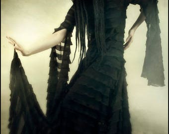 Darkly Ethereal Black Suspiria Gown by Kambriel - Designer Sample - Brand New & Ready to Ship! (See Description for Measurements)
