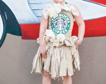 Coffee Costume, Frappucino Costume, Girls Halloween Costume, Starbucks Costume, Pageant Wear, OOC, Coffee Dress, Frappe Costume, Frappucino