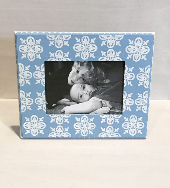 Baby Blue and White 5x7 Picture Frame Family Photo Frame