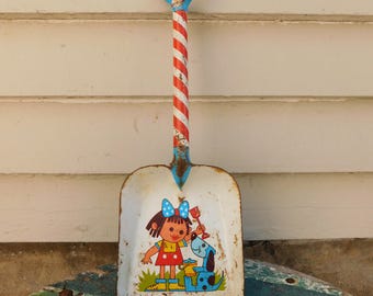 Vintage Ohio Art Tin Litho Kid's Toy Shovel