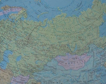 Soviet Union Map Print Vintage