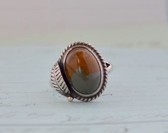 Vintage Navajo Agate Ring - Size 5 3/4