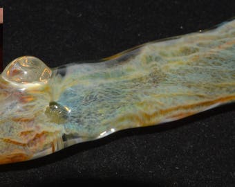 Glass Chillum Pipe Ice Pinch Color Changing Honeycomb Roots - Handblown