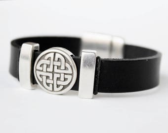 Celtic bracelet for men or women, Unisex, Men leather jewelry, Celtic love knot bracelet, Irish jewelry