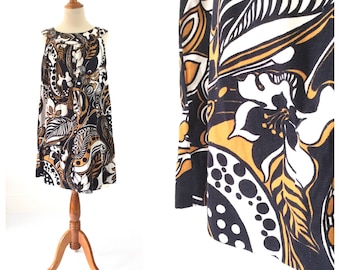 Hawaiian dress, boho dress, bohemian dress, black dress, hippie dress, caftan hippie clothing, boho clothing tiki print dress, summer dress